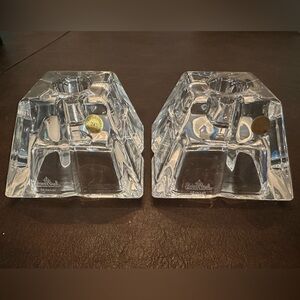 NIB 2 Rosenthal 24% Lead Crystal Pyramid Candle Holders - Made in Germany